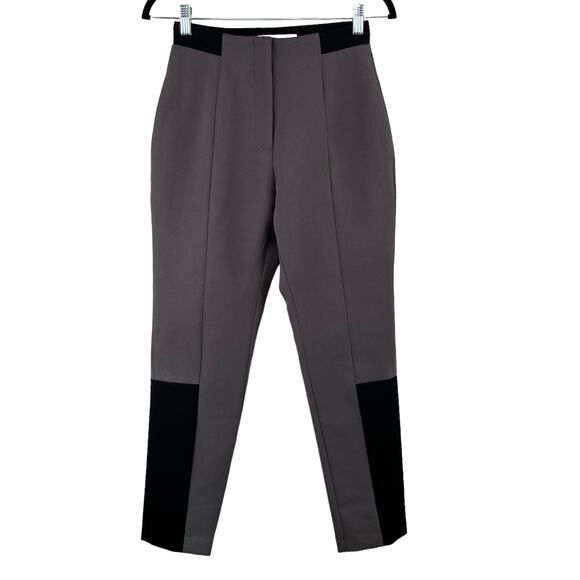 Elliatt Gray Black Crepe Paneled Color block High Rise Slim Ankle Pants XS/Small - Picture 1 of 14